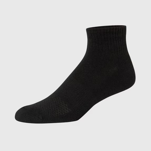 Hanes Premium Men's Comfort Fit Ankle Socks 4pk - Black 6-12: Arch Support